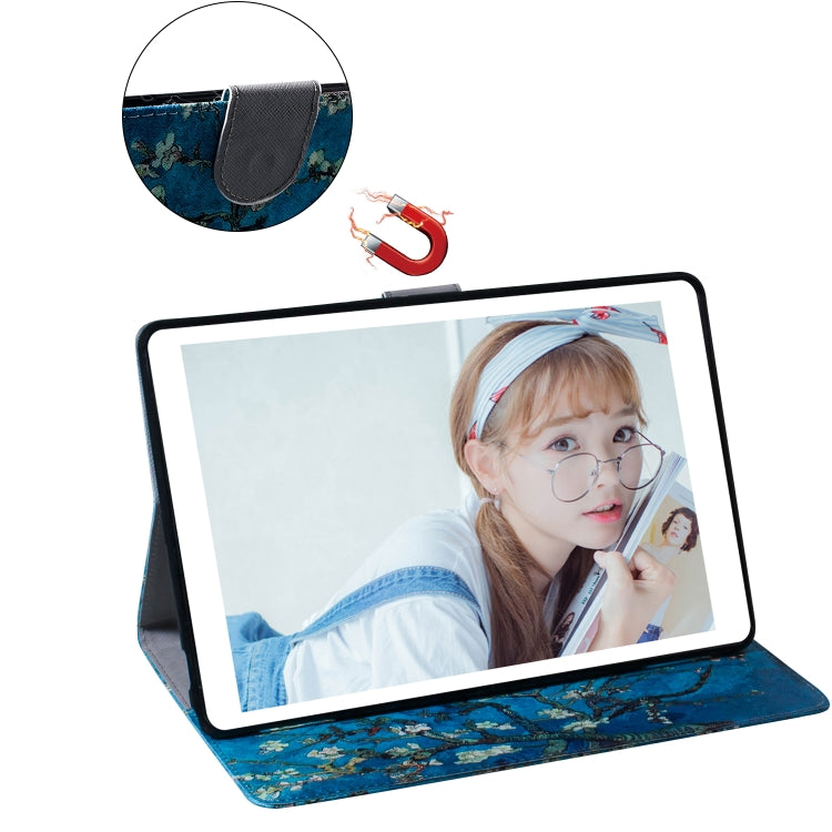 Apricot Blossom Pattern Horizontal Flip Leather Case for iPad Pro 11 inch (2018), with Holder & Card Slot & Wallet