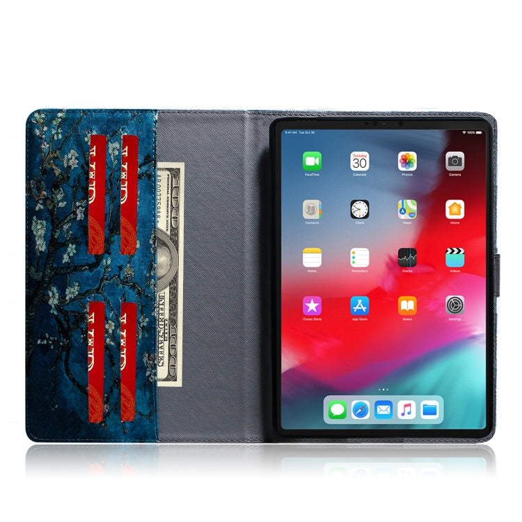 Apricot Blossom Pattern Horizontal Flip Leather Case for iPad Pro 11 inch (2018), with Holder & Card Slot & Wallet