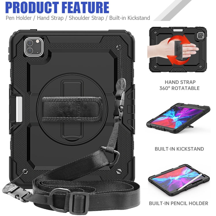 Pro 11 inch (2020) Shockproof Colorful Silica Gel + PC Protective Tablet Case with Holder & Shoulder Strap & Hand Strap & Pen Slot, For iPad Pro 11 inch (2018)