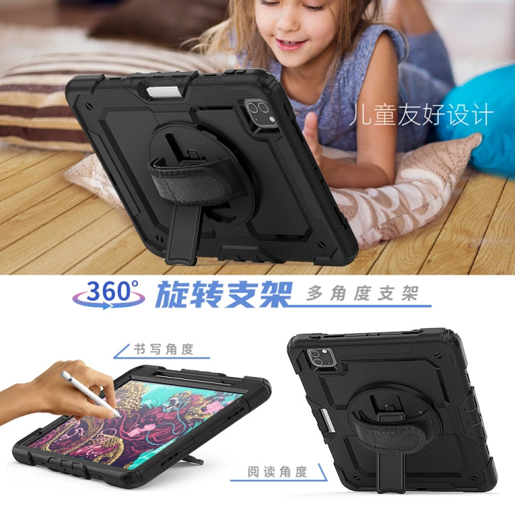 Pro 11 inch (2020) Shockproof Colorful Silica Gel + PC Protective Tablet Case with Holder & Shoulder Strap & Hand Strap & Pen Slot, For iPad Pro 11 inch (2018)