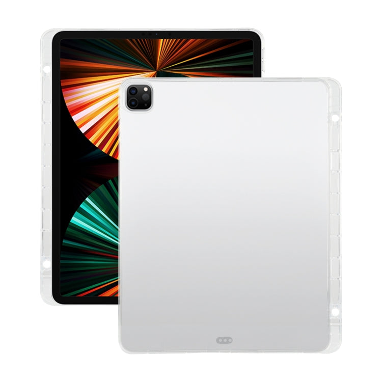 Transparent All-inclusive TPU Silicone Anti-drop Protective Tablet Case with Pen Slot, For iPad Pro 12.9 2022 / 2021