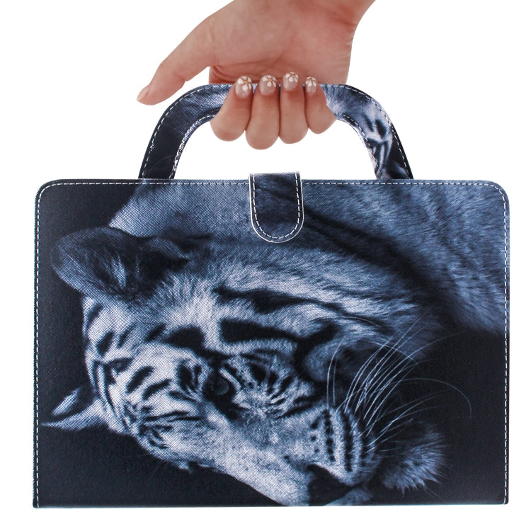 White Tiger Pattern Horizontal Flip Leather Case for iPad Pro 11 Inch (2018), with Holder & Card Slot & Wallet
