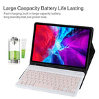 TG11B Detachable Bluetooth Pink Keyboard + Microfiber Leather Tablet Case for iPad Pro 11 inch (2020), with Pen Slot & Holder