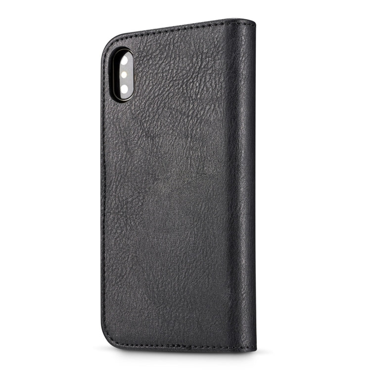 For iPhone X / XS DG.MING Crazy Horse Texture Horizontal Flip Detachable Magnetic Protective Case with Holder & Card Slots & Wallet, iPhone X