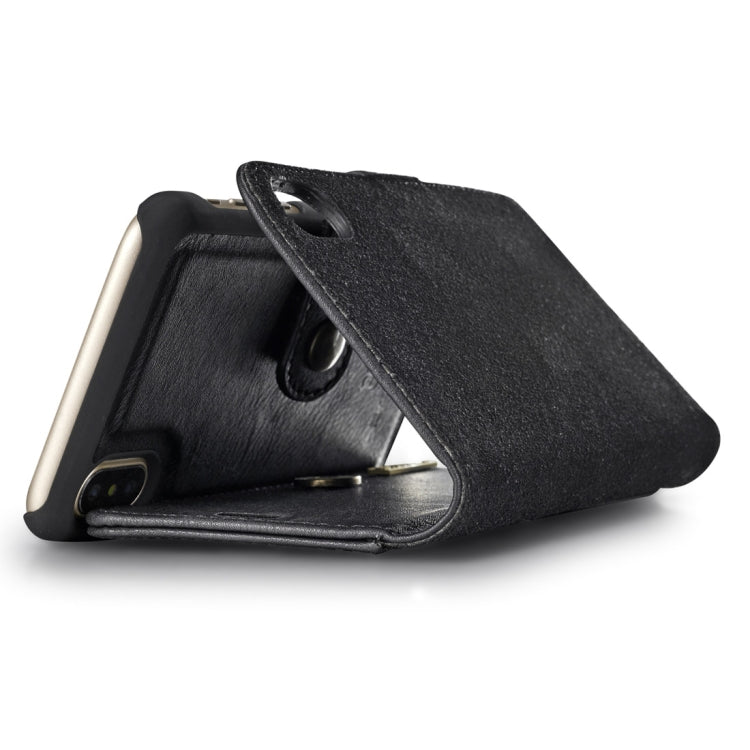 For iPhone X / XS DG.MING Crazy Horse Texture Horizontal Flip Detachable Magnetic Protective Case with Holder & Card Slots & Wallet, iPhone X