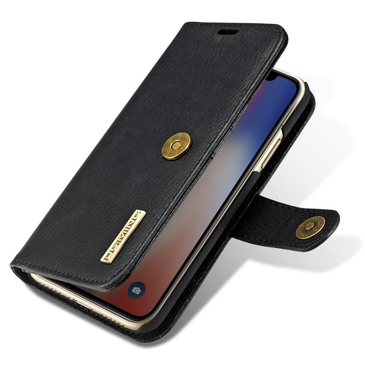 For iPhone X / XS DG.MING Crazy Horse Texture Horizontal Flip Detachable Magnetic Protective Case with Holder & Card Slots & Wallet, iPhone X