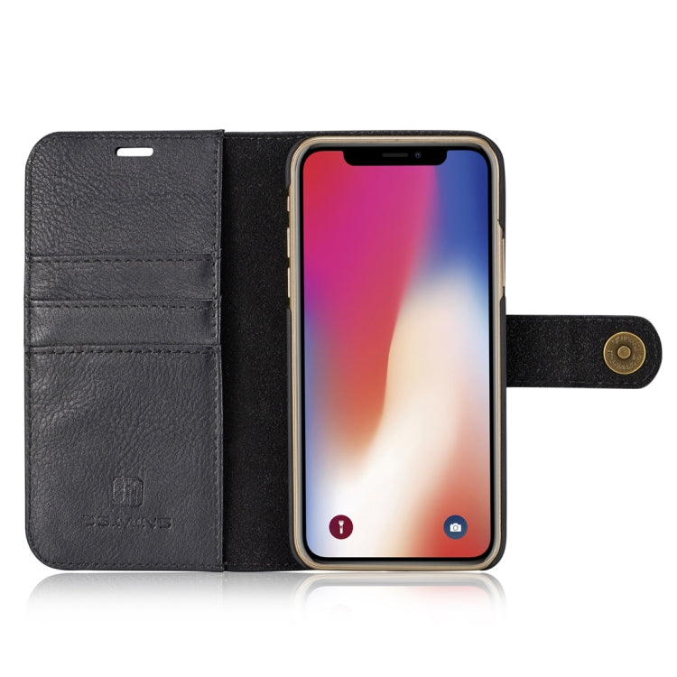 For iPhone X / XS DG.MING Crazy Horse Texture Horizontal Flip Detachable Magnetic Protective Case with Holder & Card Slots & Wallet, iPhone X