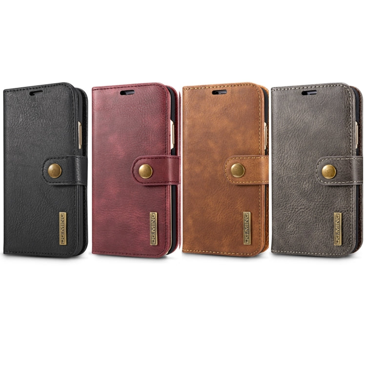 For iPhone X / XS DG.MING Crazy Horse Texture Horizontal Flip Detachable Magnetic Protective Case with Holder & Card Slots & Wallet, iPhone X