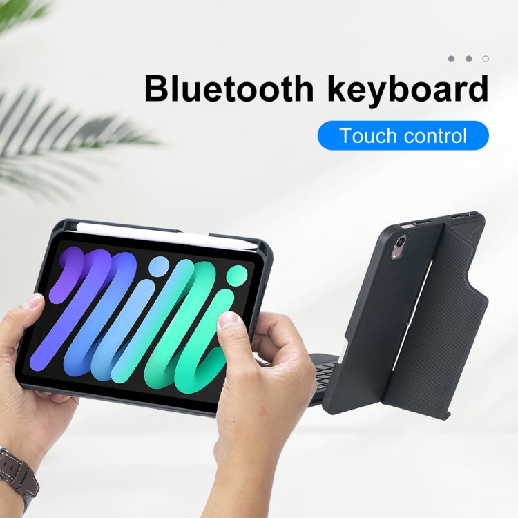T06-AS For iPad mini6 / mini 7 Touch Backlight Split Type Bluetooth Keyboard Leather Case — view 6
