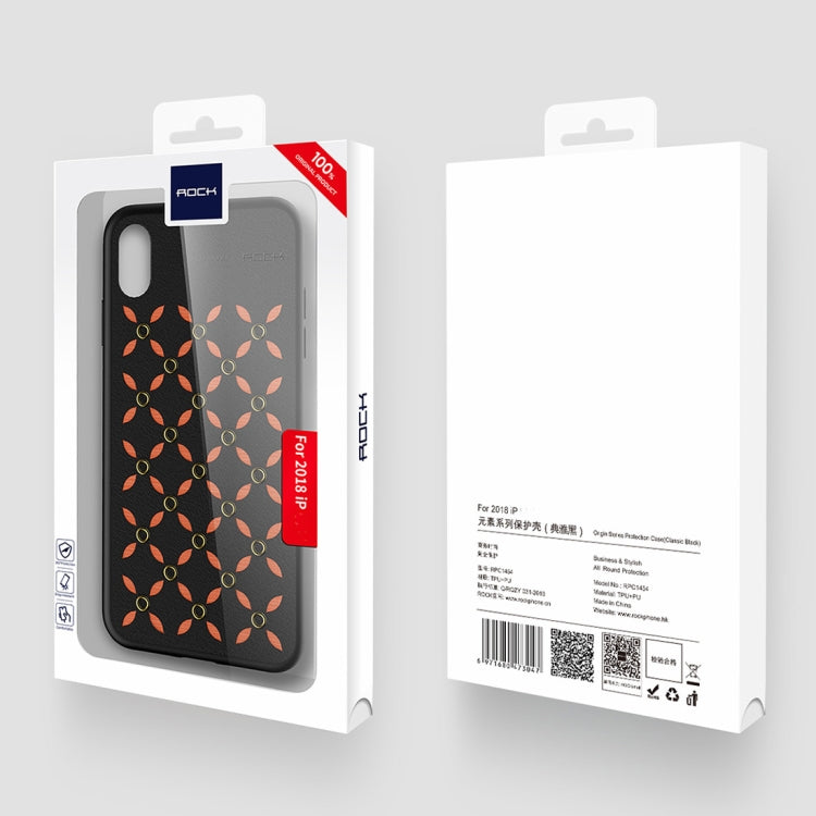 For iPhone XS Max ROCK Origin Series Business TPU + PU Protective Case