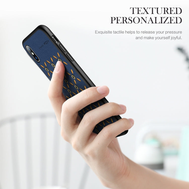 For iPhone XS Max ROCK Origin Series Business TPU + PU Protective Case