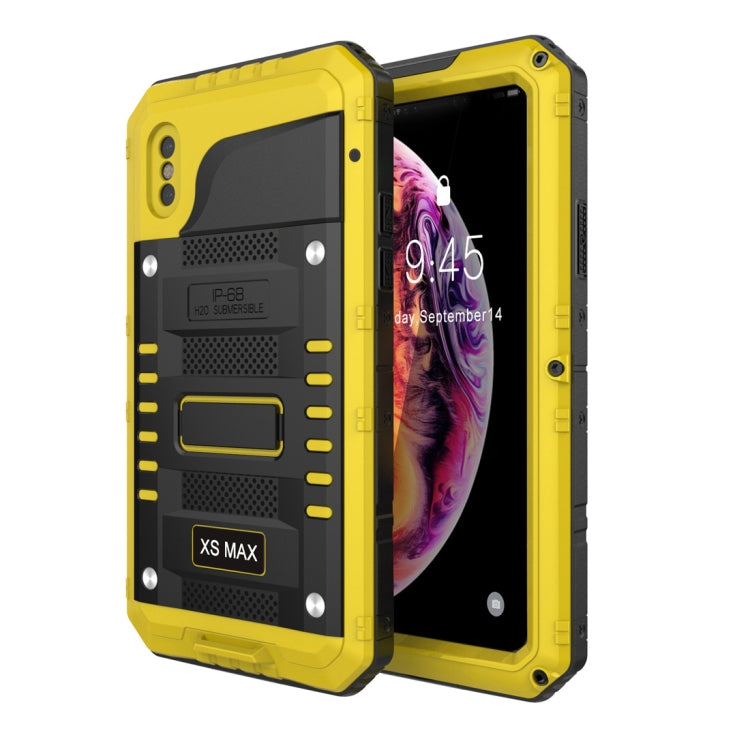 For iPhone XS Max Waterproof Dustproof Shockproof Zinc Alloy + Silicone Case