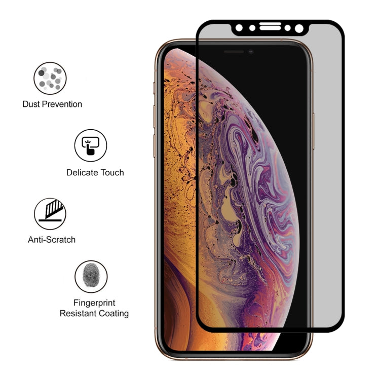 For iPhone XS Max ENKAY Hat-Prince 0.26mm 9H 6D Privacy Anti-glare Full Screen Tempered Glass Film