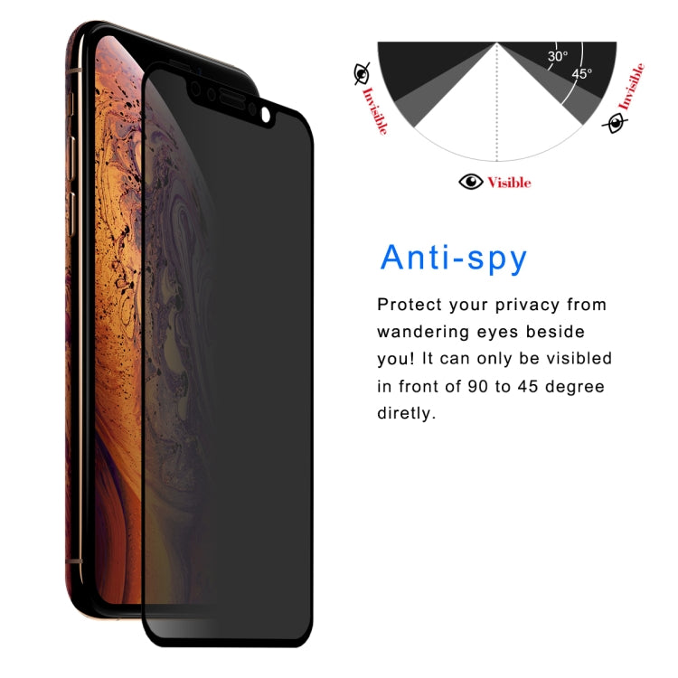 For iPhone XS Max ENKAY Hat-Prince 0.26mm 9H 6D Privacy Anti-glare Full Screen Tempered Glass Film