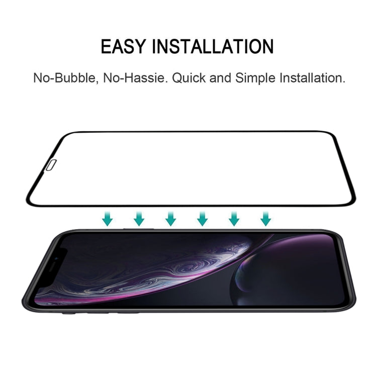 For iPhone 11 / XR Full Glue Silk Print Full Screen Tempered Glass Film