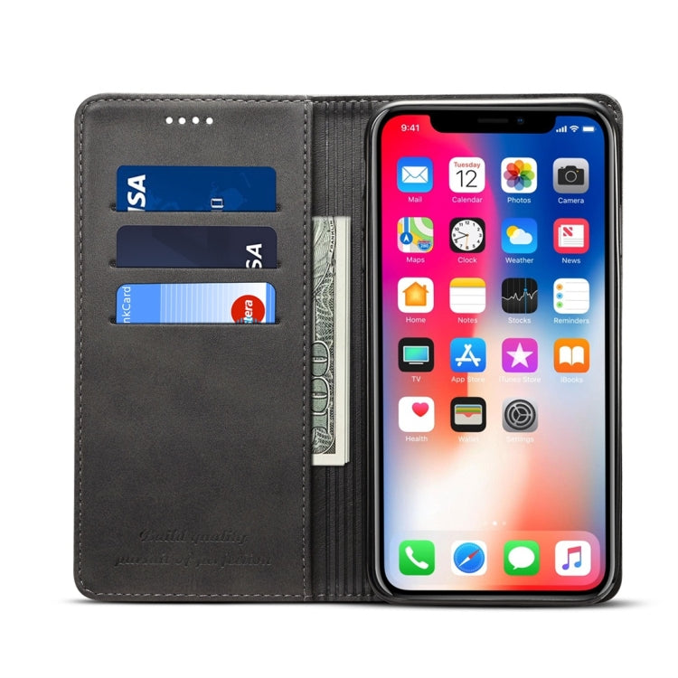 For iPhone XR Suteni Calf Texture Horizontal Flip Leather Case with Holder & Card Slots & Wallet