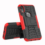 Tire Texture TPU+PC Shockproof Case with Holder, For iPhone XR