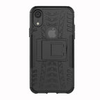 Tire Texture TPU+PC Shockproof Case with Holder, For iPhone XR