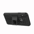 Tire Texture TPU+PC Shockproof Case with Holder, For iPhone XR