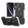 Tire Texture TPU+PC Shockproof Case with Holder, For iPhone XR