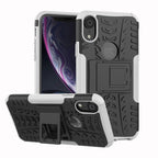 Tire Texture TPU+PC Shockproof Case with Holder, For iPhone XR