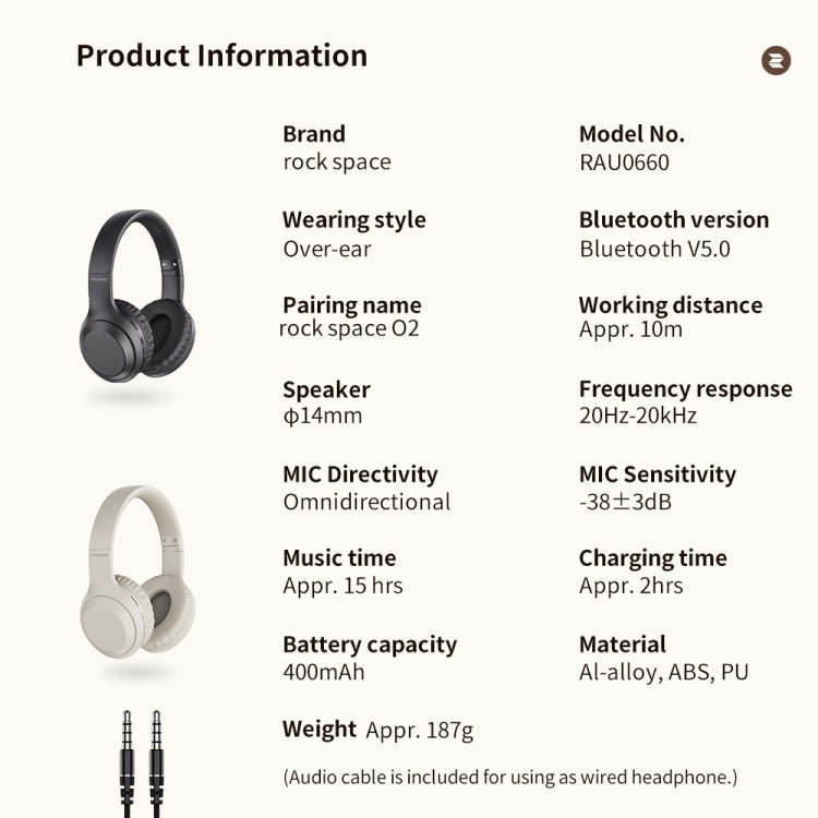 ROCK Space O2 HiFi Bluetooth 5.0 Wireless Headset with Mic, Support TF Card — view 16