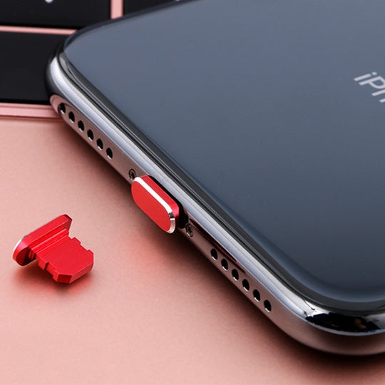 2pcs Universal 8 Pin Charging Port Metal Anti-Dust Plug for iPhone — Black