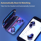 A9 TWS CVC8.0 and DSP Dual Noise Cancelling Bluetooth Earphone with Magnetic Charging Box & LED Digital Display, Support Touch & HD Call & Siri & Power Bank — view 9