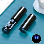 F9-6 TWS CVC8.0 Noise Cancelling Touch Bluetooth Earphone with Pull-out Cylindrical Charging Box, Support LED Power Digital Display & Call & Siri — F9-6