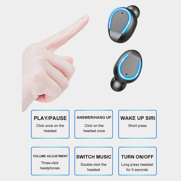 F9-6 TWS CVC8.0 Noise Cancelling Touch Bluetooth Earphone with Pull-out Cylindrical Charging Box, Support LED Power Digital Display & Call & Siri — view 5