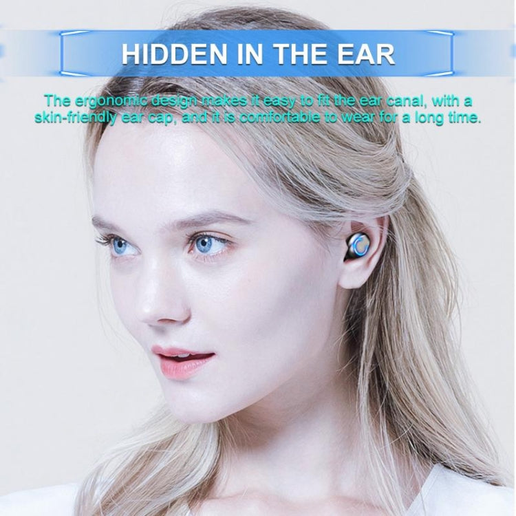 F9-8 TWS CVC8.0 Noise Cancelling Touch Mini Bluetooth Earphone with Charging Box, Support Three-screen LED Power Display & Mobile Phone Holder & Call & Voice Assistant