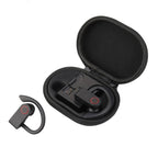JHO-A9 TWS Wireless Hanging Ear Type Bluetooth Earphone with Charging + Storage Integrated Zipper Bag, Support Voice Control