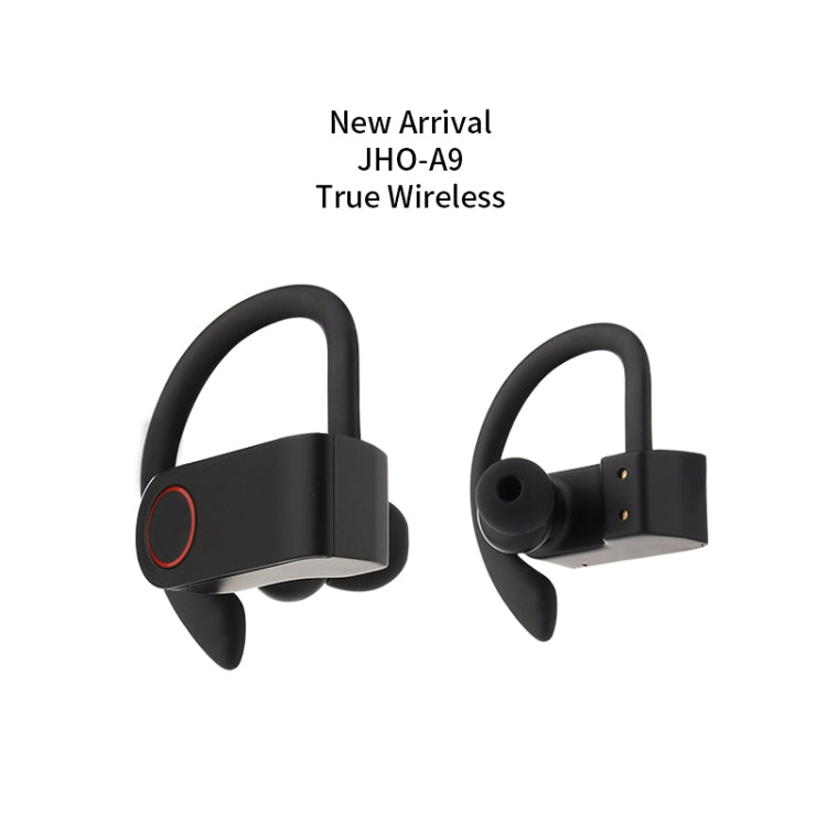 JHO-A9 TWS Wireless Hanging Ear Type Bluetooth Earphone with Charging + Storage Integrated Zipper Bag, Support Voice Control — view 3