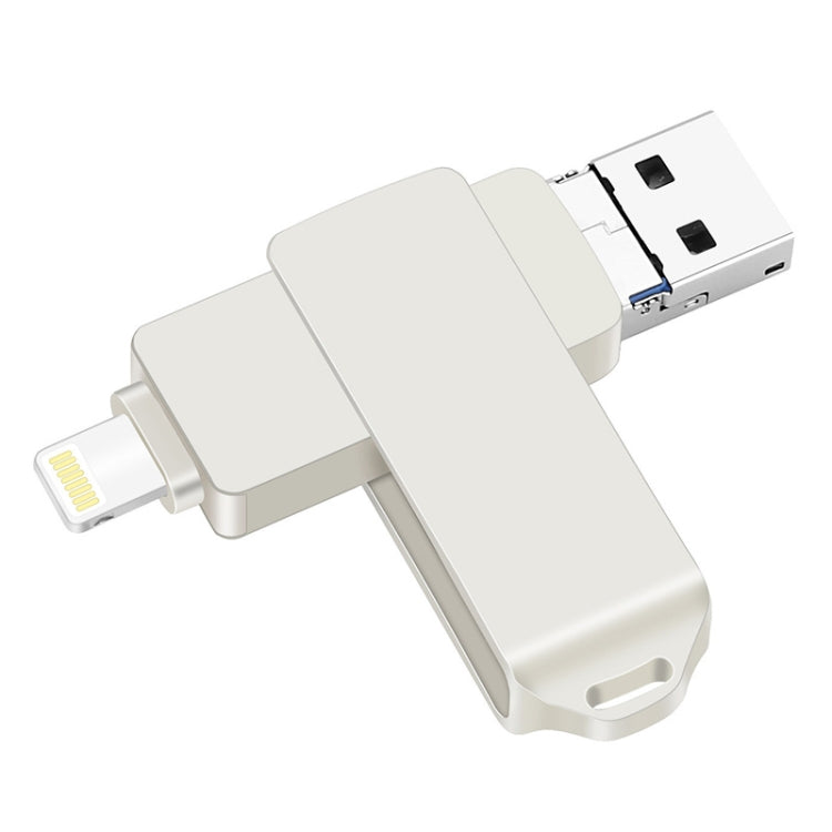 S31 3 in 1 32GB Micro USB 2.0 + USB-C / Type-C + 8 Pin Interface Metal Twister Flash Disk