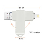 S31 3 in 1 32GB Micro USB 2.0 + USB-C / Type-C + 8 Pin Interface Metal Twister Flash Disk