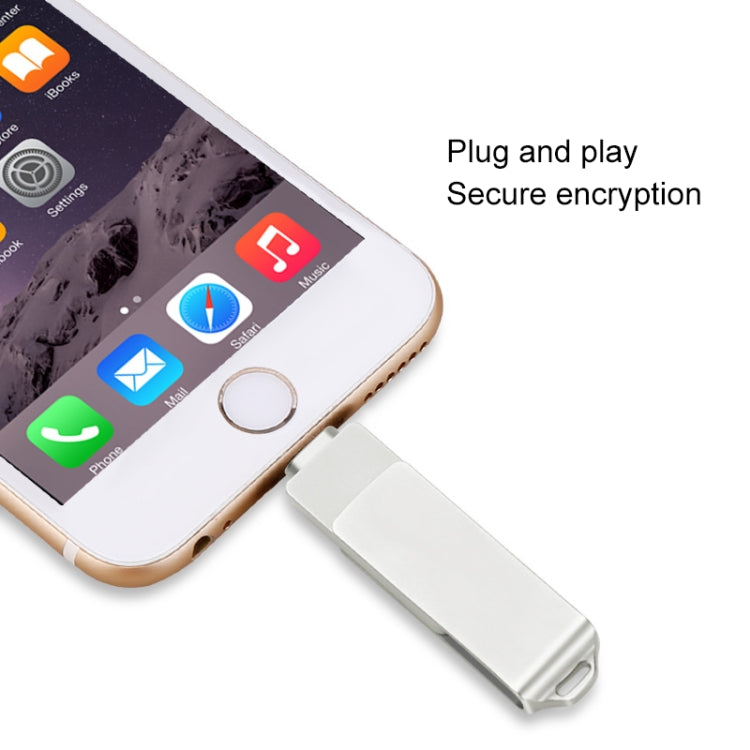 S31 3 in 1 32GB Micro USB 2.0 + USB-C / Type-C + 8 Pin Interface Metal Twister Flash Disk