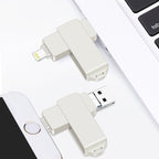 S31 3 in 1 32GB Micro USB 2.0 + USB-C / Type-C + 8 Pin Interface Metal Twister Flash Disk