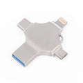 Cross 4 in 1 64GB 8 Pin + Micro USB + USB-C / Type-C + USB 3.0 Metal Flash Disk