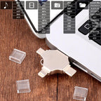 Cross 4 in 1 64GB 8 Pin + Micro USB + USB-C / Type-C + USB 3.0 Metal Flash Disk