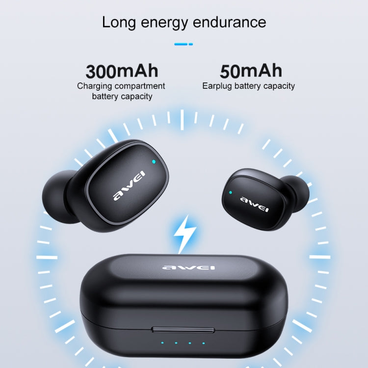 awei T13 TWS Bluetooth V5.0 Ture Wireless Sports Headset with Charging Case — view 5