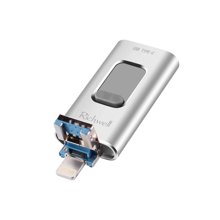 Richwell 3 in 1 32G Type-C + 8 Pin + USB 3.0 Metal Push-pull Flash Disk with OTG Function — view 13