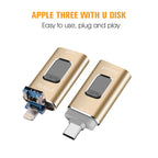 Richwell 3 in 1 128G Type-C + 8 Pin + USB 3.0 Metal Push-pull Flash Disk with OTG Function — Silver