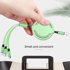 3.5A Liquid Silicone 3 in 1 USB to USB-C / Type-C + 8Pin + Micro USB Retractable Data Syn Charging Cable — view 8