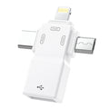 USB 2.0 to 8 Pin + USB-C / Type-C + Micro USB OTG Adapter