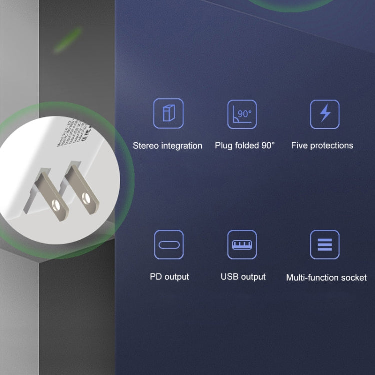 WLX-X3 36W 90 Degrees Foldable Pin Portable Multi-function USB Charger, US Plug — view 11