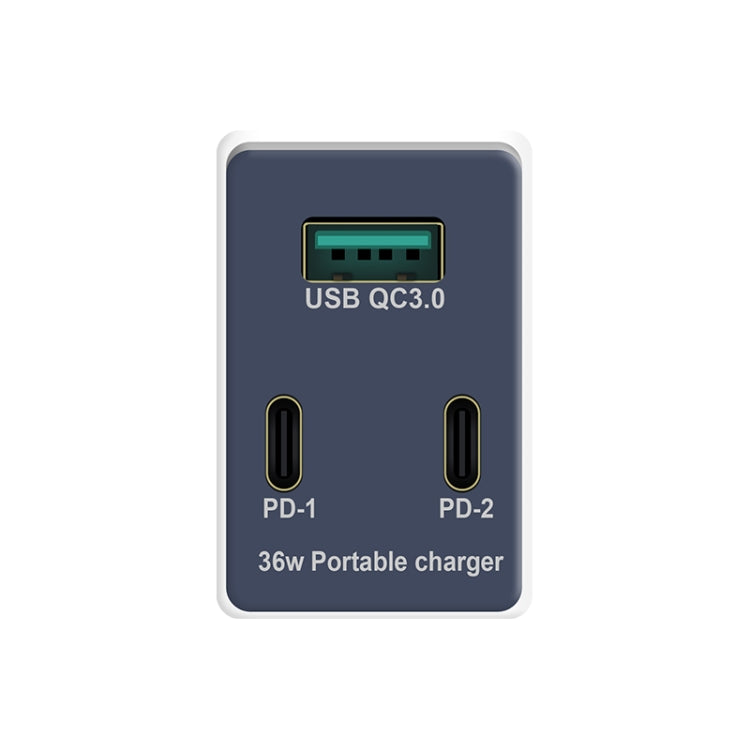 WLX-X3 36W 90 Degrees Foldable Pin Portable Multi-function USB Charger, US Plug — view 4