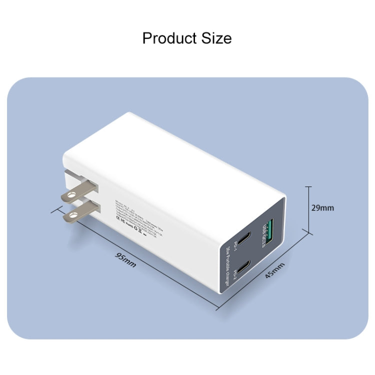 WLX-X3 36W 90 Degrees Foldable Pin Portable Multi-function USB Charger, US Plug — view 9
