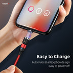 1m 2A Output USB to 8 Pin Nylon Braided Rotate Magnetic Charging Cable — view 10