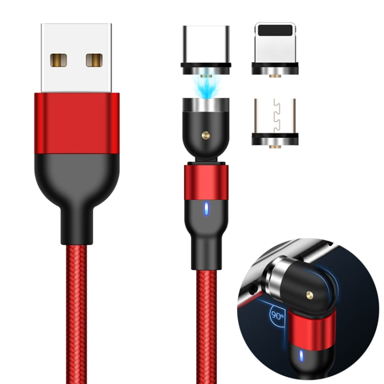 2m 2A Output 3 in 1 USB to 8 Pin + USB-C / Type-C + Micro USB Nylon Braided Rotate Magnetic Charging Cable, 2m 3 in 1 — view 17