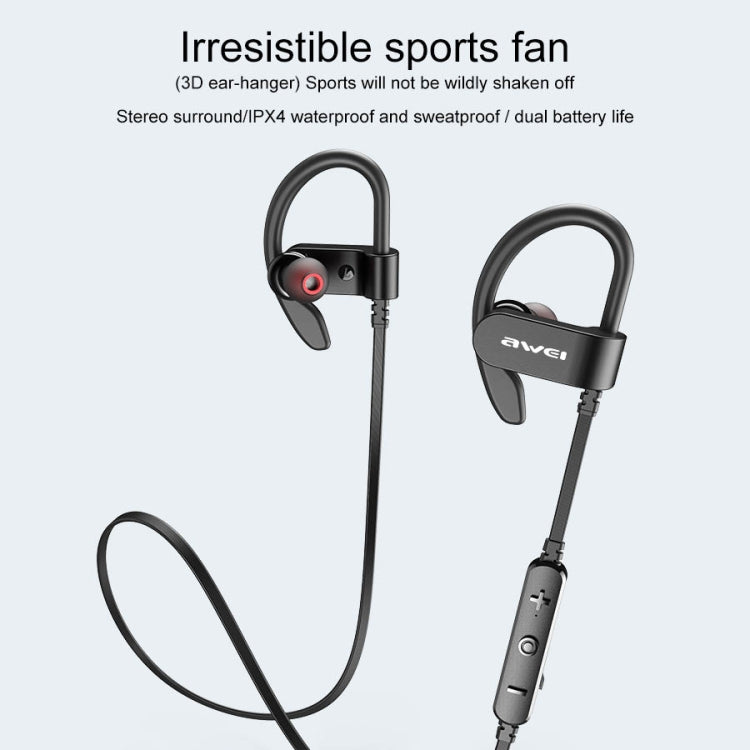 awei WT50 IPX4 Waterproof Ear-mounted Wireless Bluetooth Earphone with Microphone — view 3